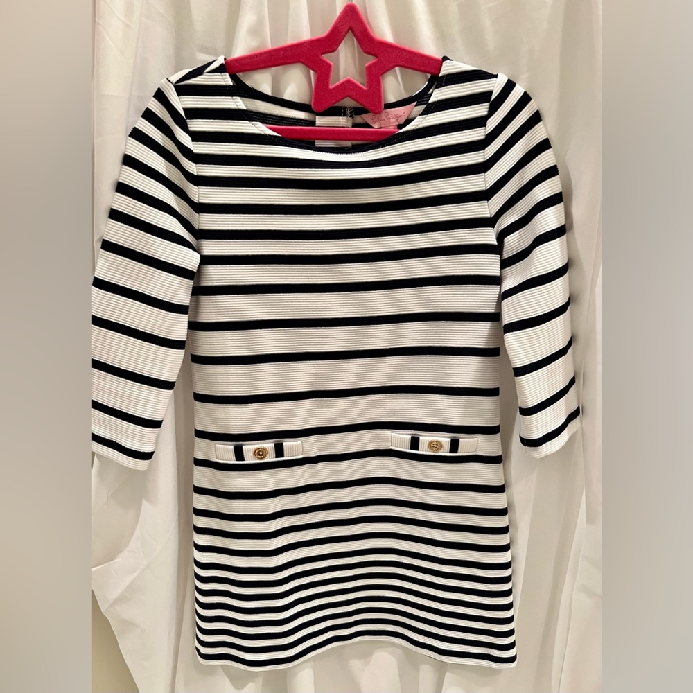 Lilly Pulitzer girls dress black and white stripe
